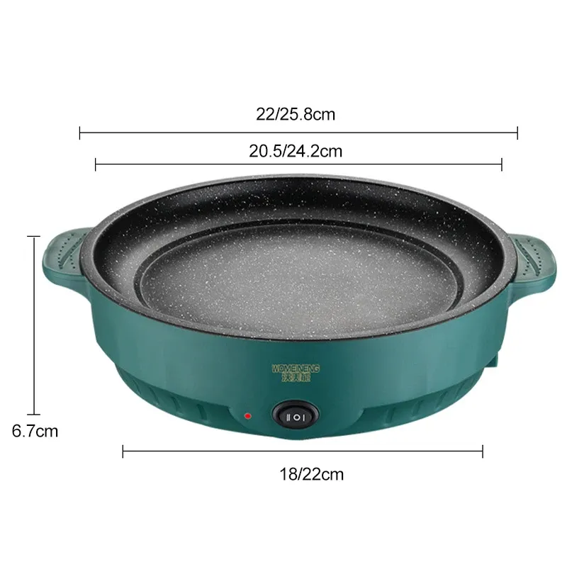 Multicuiseur électrique avec poêle antiadhésive 220 V pour barbecue d'intérieur, steaks, poissons et omelettes