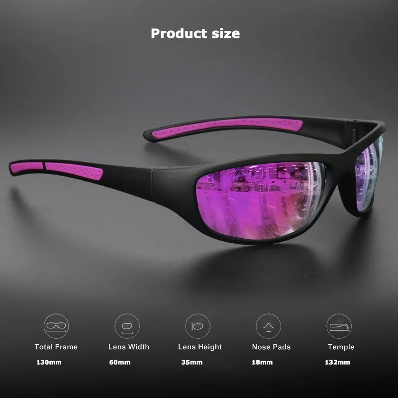 Lunettes de soleil de sport polarisées unisexes, verres TAC, monture en silicone souple antidérapante, protection UV 5