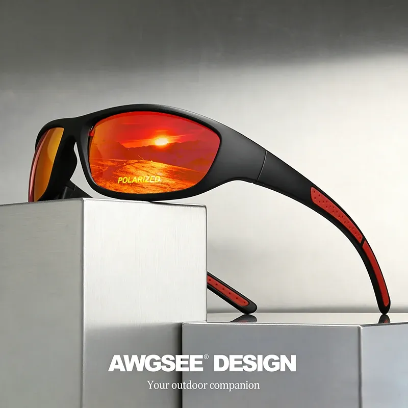 Lunettes de soleil de sport polarisées unisexes, verres TAC, monture en silicone souple antidérapante, protection UV 8