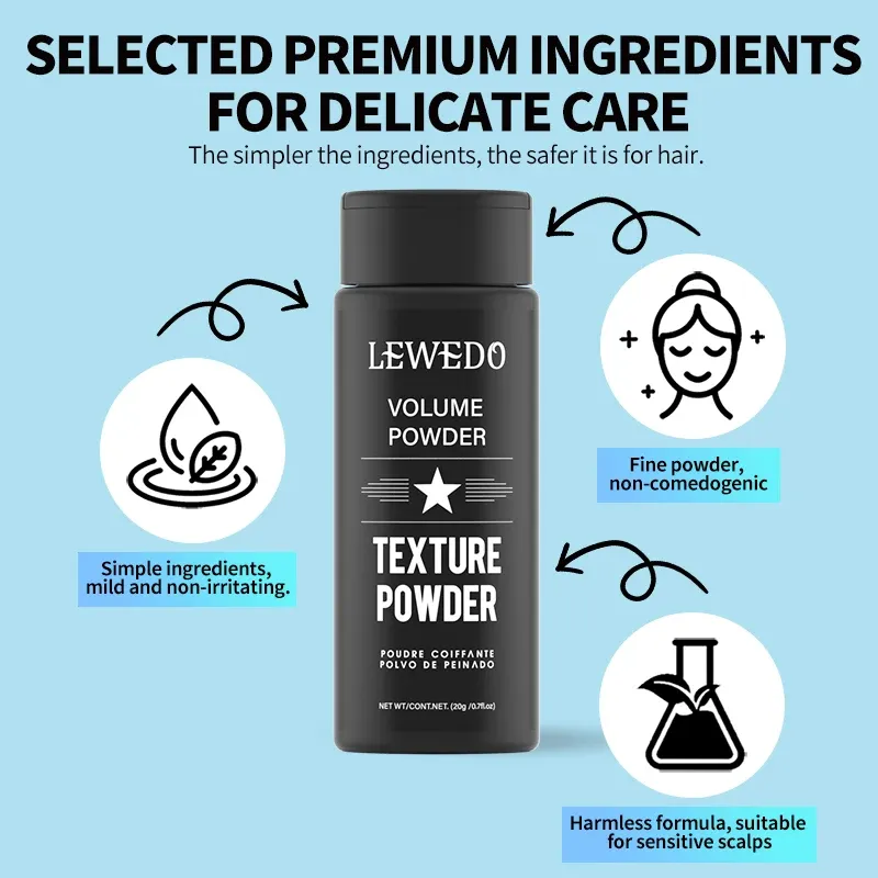 Poudre coiffante volumatrice pour cheveux, contrôle de l'huile et tenue longue durée pour hommes et femmes 4