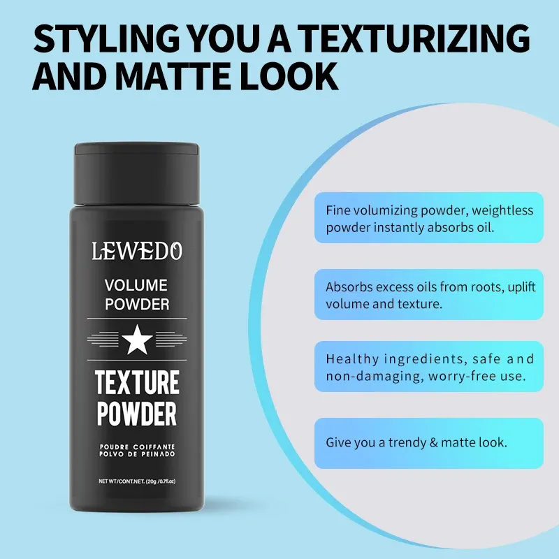 Poudre coiffante volumatrice pour cheveux, contrôle de l'huile et tenue longue durée pour hommes et femmes 5
