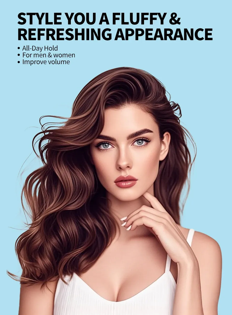 Coiffure finie avec poudre volumatrice