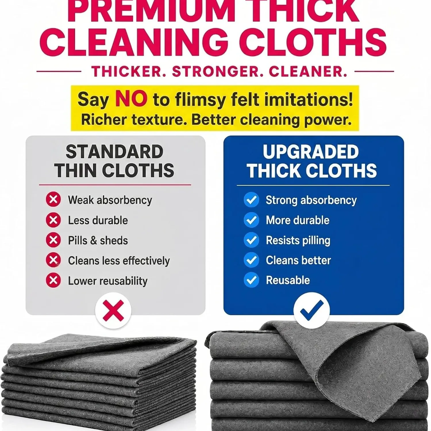 Lot de 6 chiffons de nettoyage microfibre Genie pour verre, vitres, inox et écrans de voiture 2