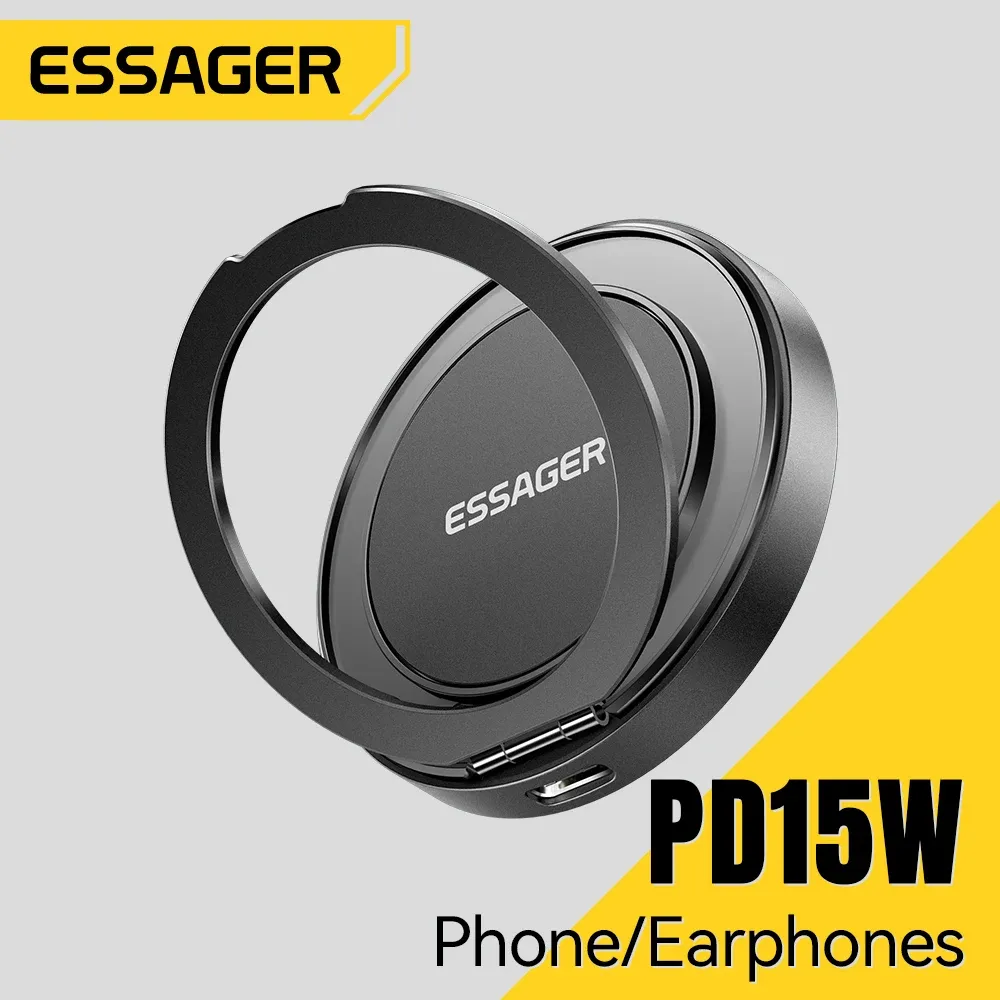 Chargeur sans fil magnétique Essager avec support, charge rapide 15 W pour iPhone et AirPods