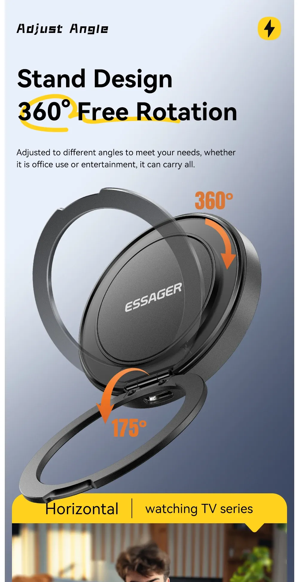 Chargeur magnétique Essager, support réglable