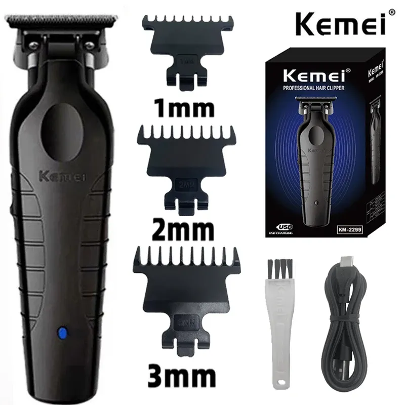 Tondeuse à cheveux professionnelle Kemei KM-2299, batterie 1200 mAh, tondeuse électrique rechargeable par USB 7