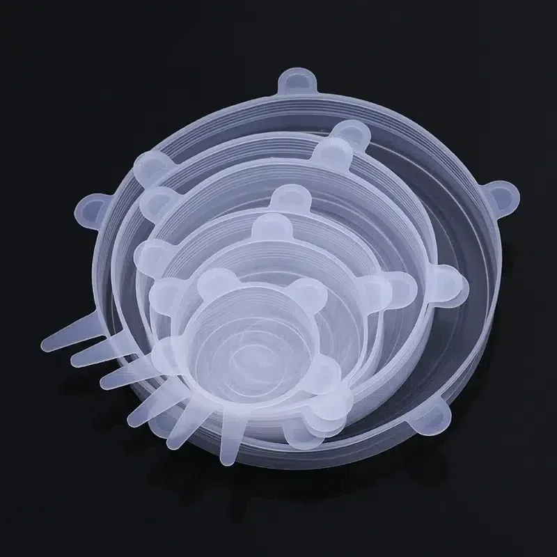 Couvercles extensibles en silicone, lot de 6, réutilisables, pour bols et conservation des aliments 8