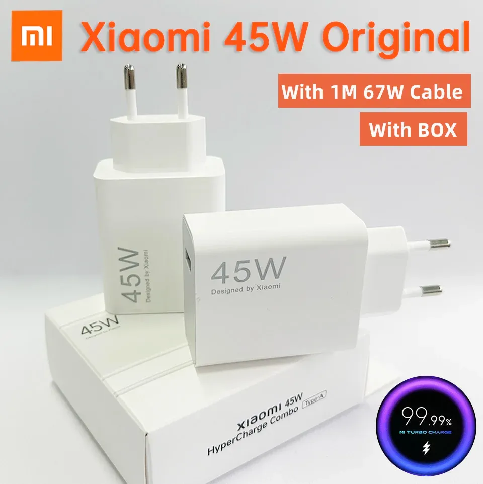 Chargeur Xiaomi d'origine 45W / 33W avec câble de charge rapide Turbo et adaptateur de voyage USB-C - Image 1