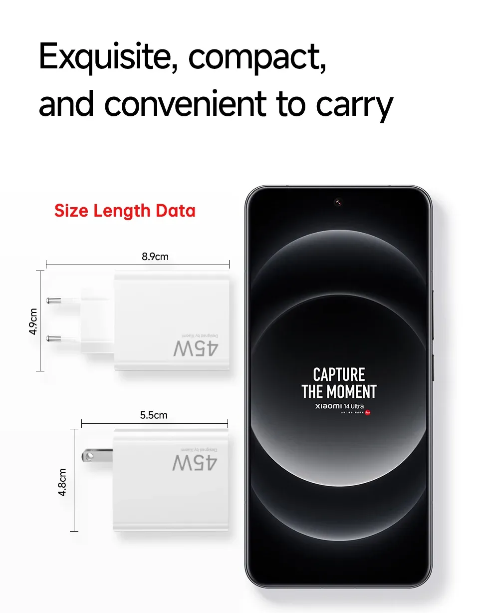 Chargeur au design compact, qui ne chauffe pas