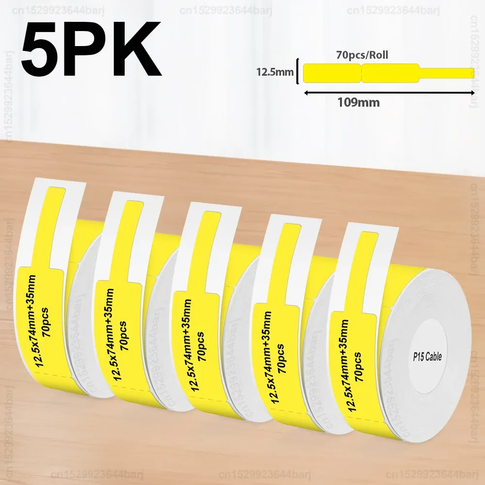 2/5/10 rouleaux d'étiquettes thermiques autocollantes P15 compatibles Phomemo D30, Q30, Marklife P15, P12, DELI Q2 - blanc, 12x40 mm et 15x30 mm 16