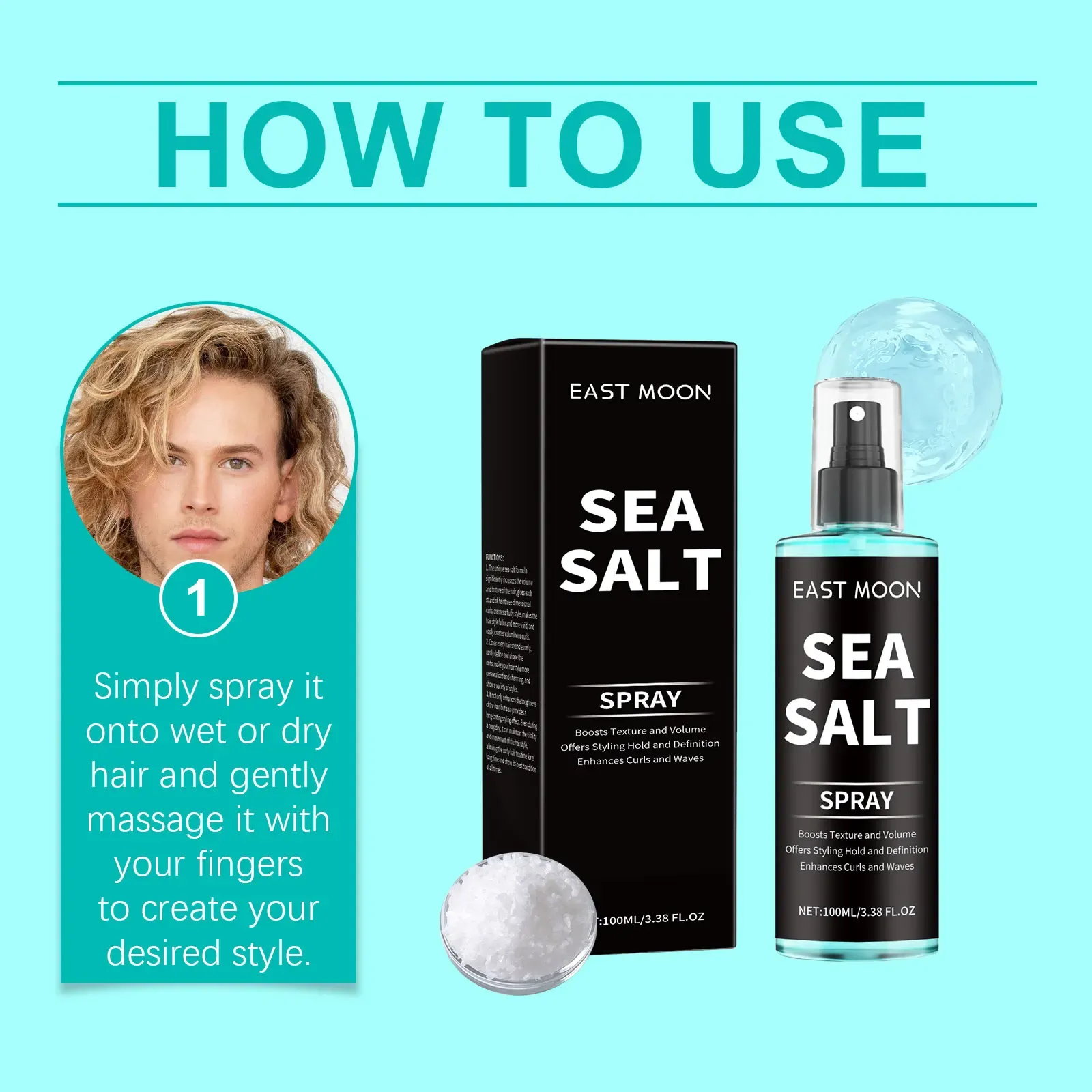 Spray coiffant au sel de mer, volumisant et texturisant, tenue forte, sans effet gras, moelleux et nourrissant 6