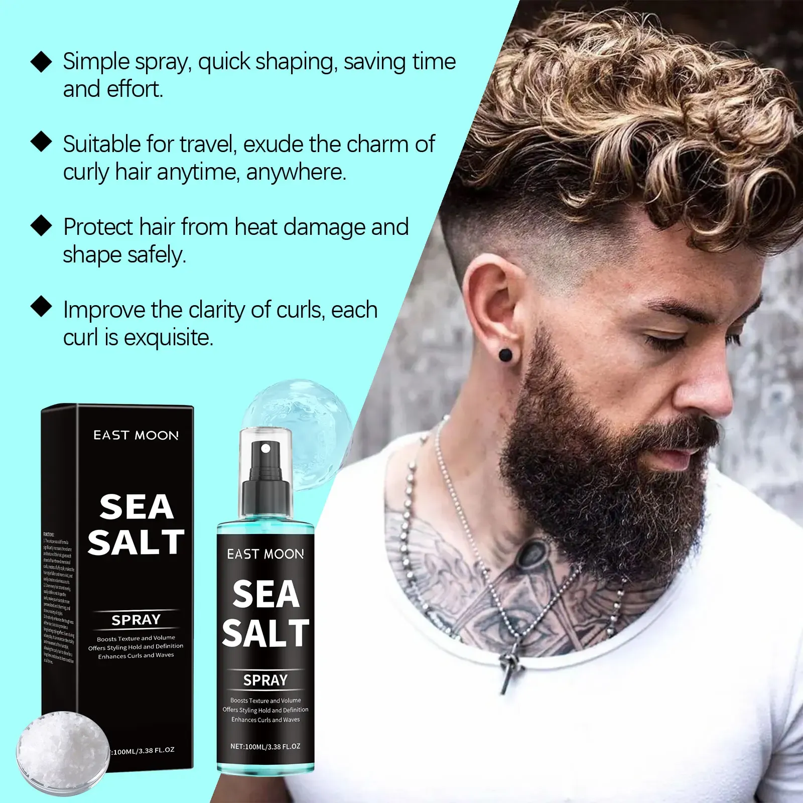Coiffure texturisée au sel de mer