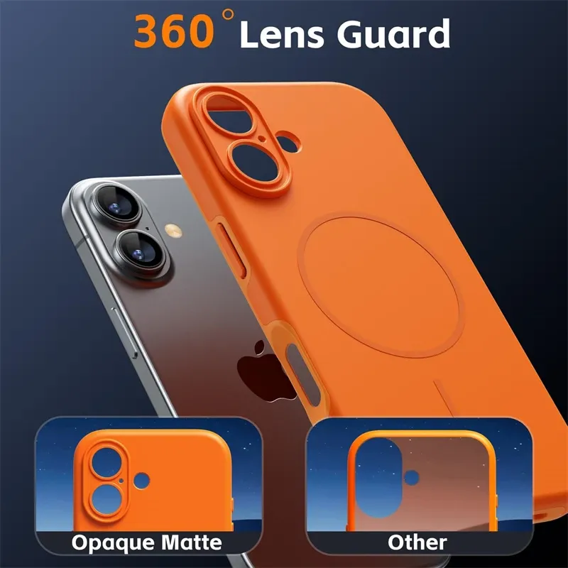 Coque magnétique orange, vue latérale