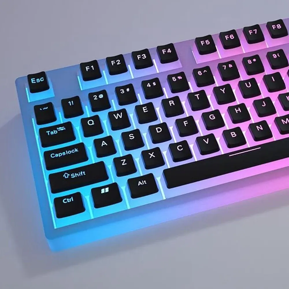 Capuchons de touches transparents, profil OEM, PBT, pour clavier mécanique à commutateurs MX compatible hot-swap, 129 touches 3