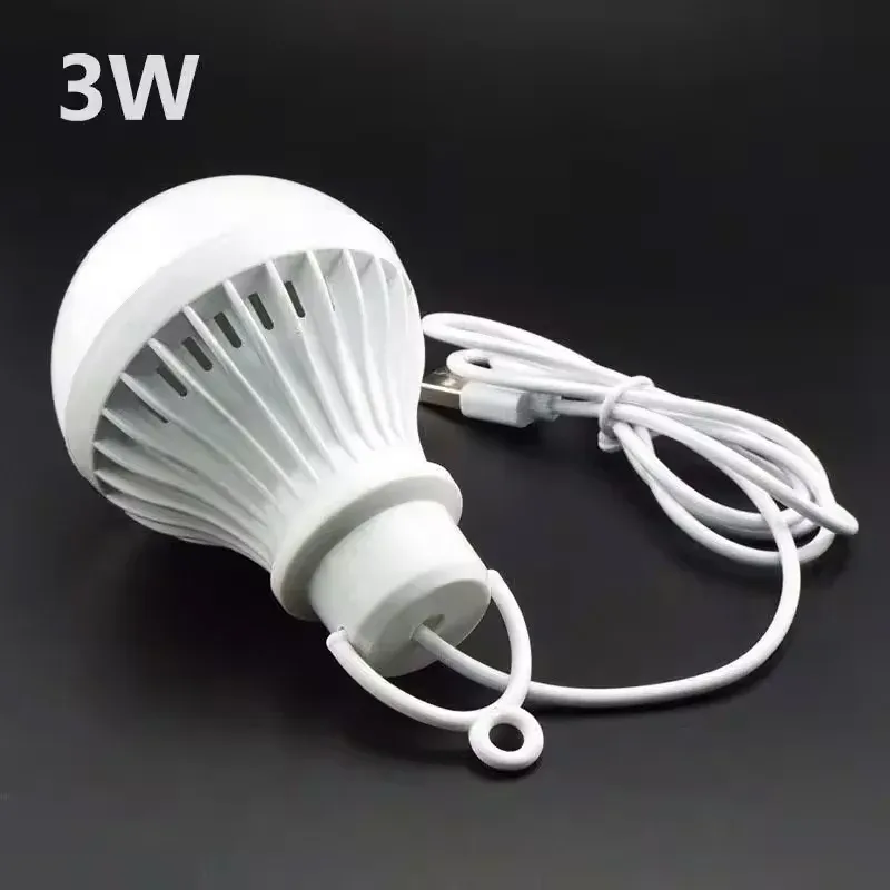 Lampe USB portable 3 W, 5 W et 7 W pour camping, lecture et éclairage de secours en plein air 7