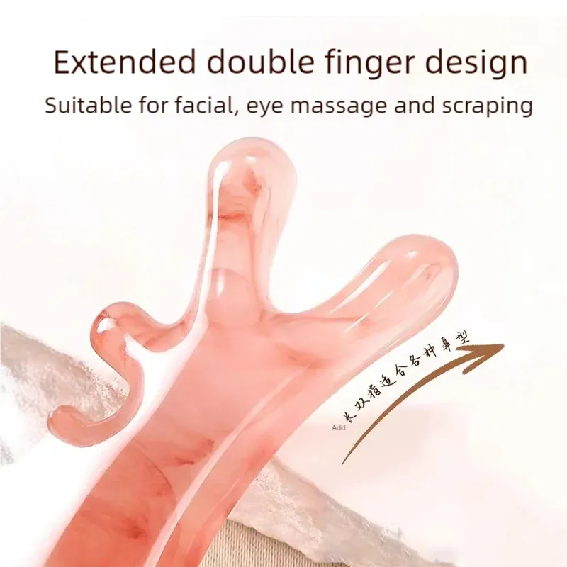 Peigne de massage du cuir chevelu 4-en-1 en résine avec méridiens, masseur gua sha pour la tête, le visage et le nez 3