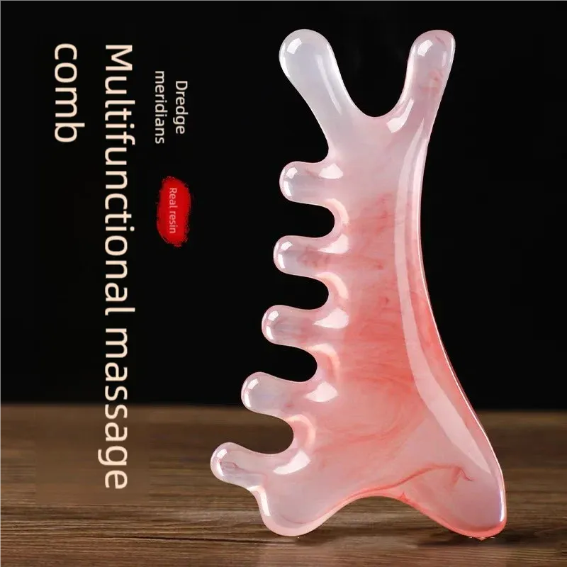 Peigne de massage du cuir chevelu 4 en 1 en résine