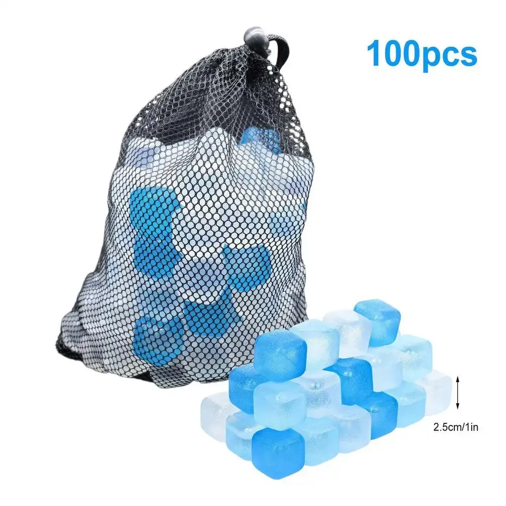 Cubes de glace réutilisables en plastique sans dilution, avec sac en filet, pour cocktails et boissons 7