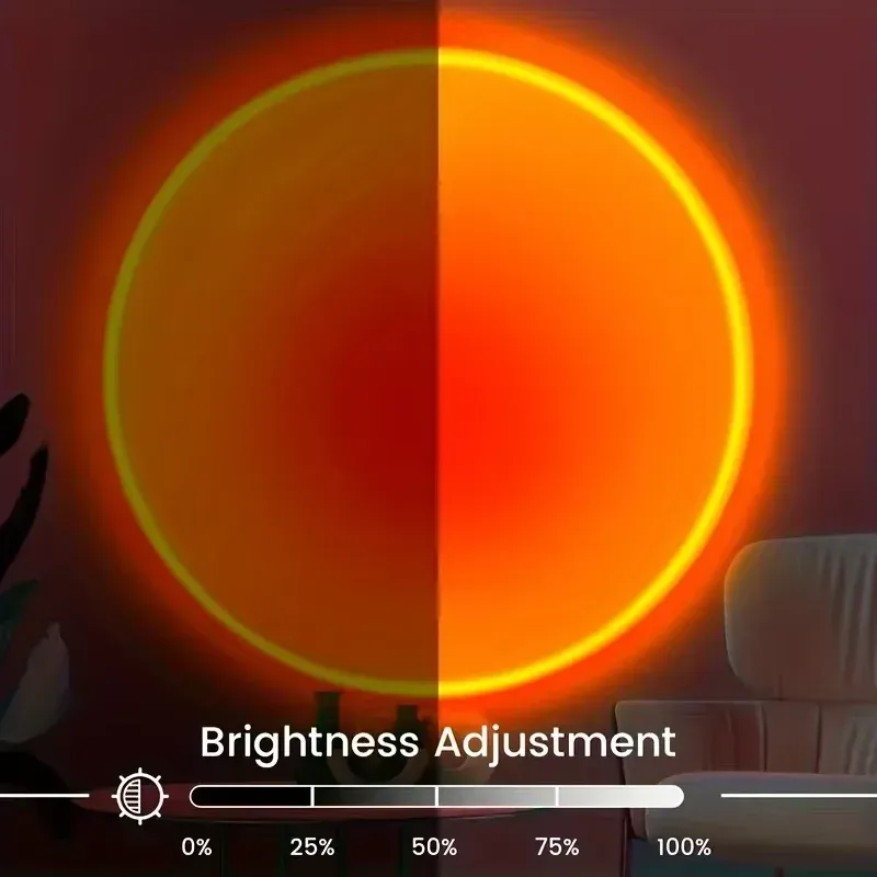 Lampe de projection coucher de soleil en action