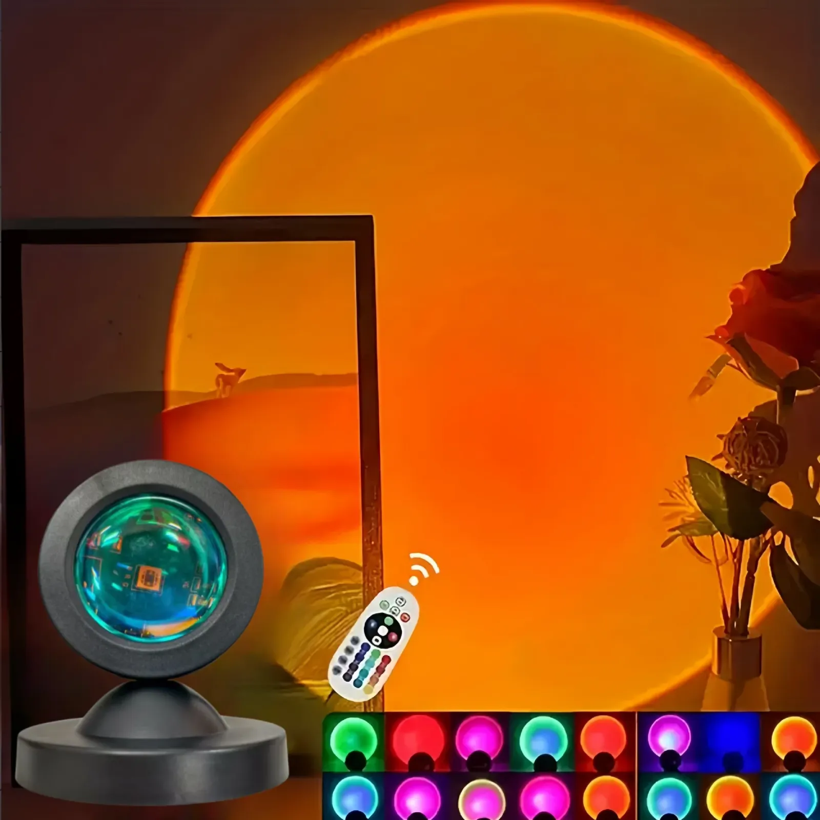 Ambiance lumineuse coucher de soleil dans un intérieur
