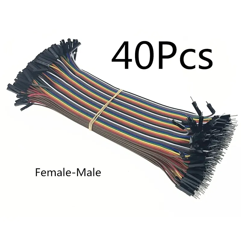 10 à 40 cm, 120 pièces par lot de câbles Dupont femelle-mâle, mâle-mâle et femelle-femelle, 40 pièces par rangée, câbles de liaison Dupont pour circuits imprimés, kit de bricolage 5