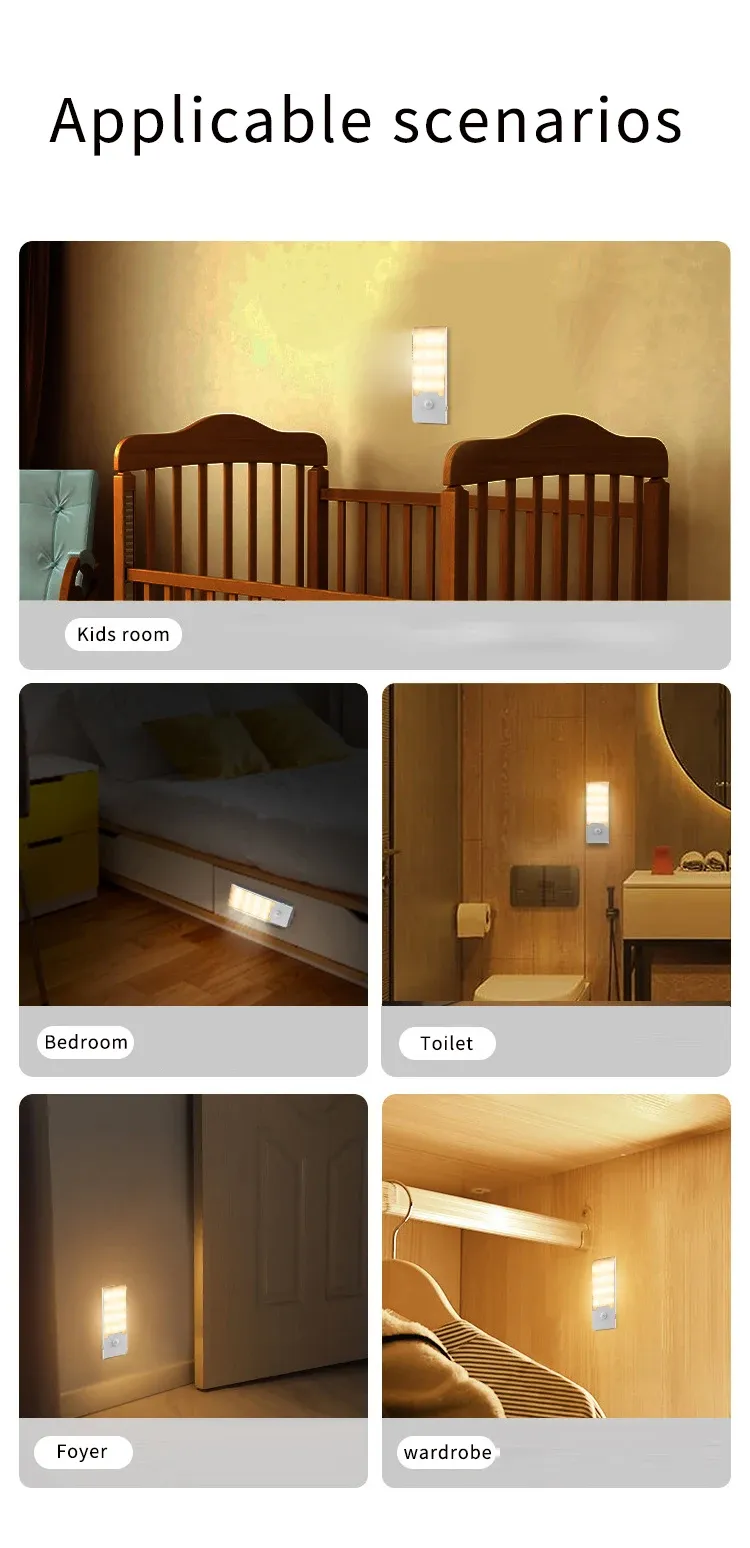 Veilleuse LED, recharge par câble USB