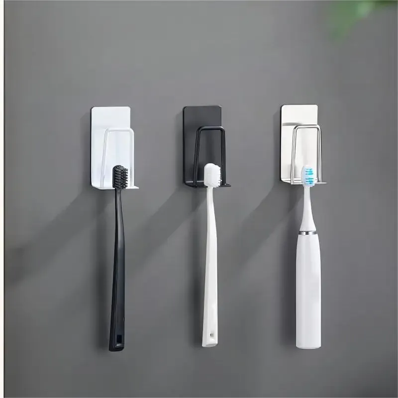 Porte-brosse à dents mural adhésif en acier inoxydable