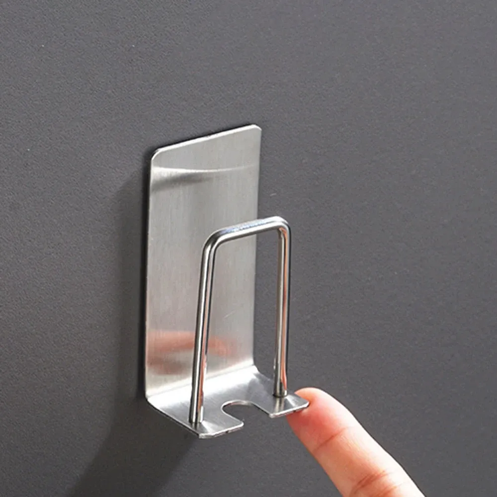 Porte-brosse à dents mural adhésif en acier inoxydable 9