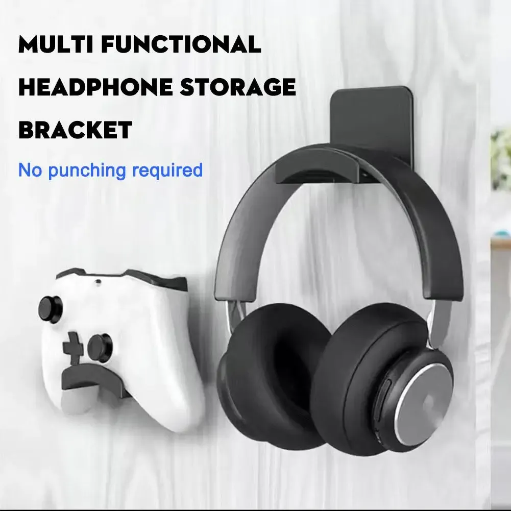 Support mural universel pour téléphone, manette de jeu et casque, avec crochet de rangement sous le bureau 2