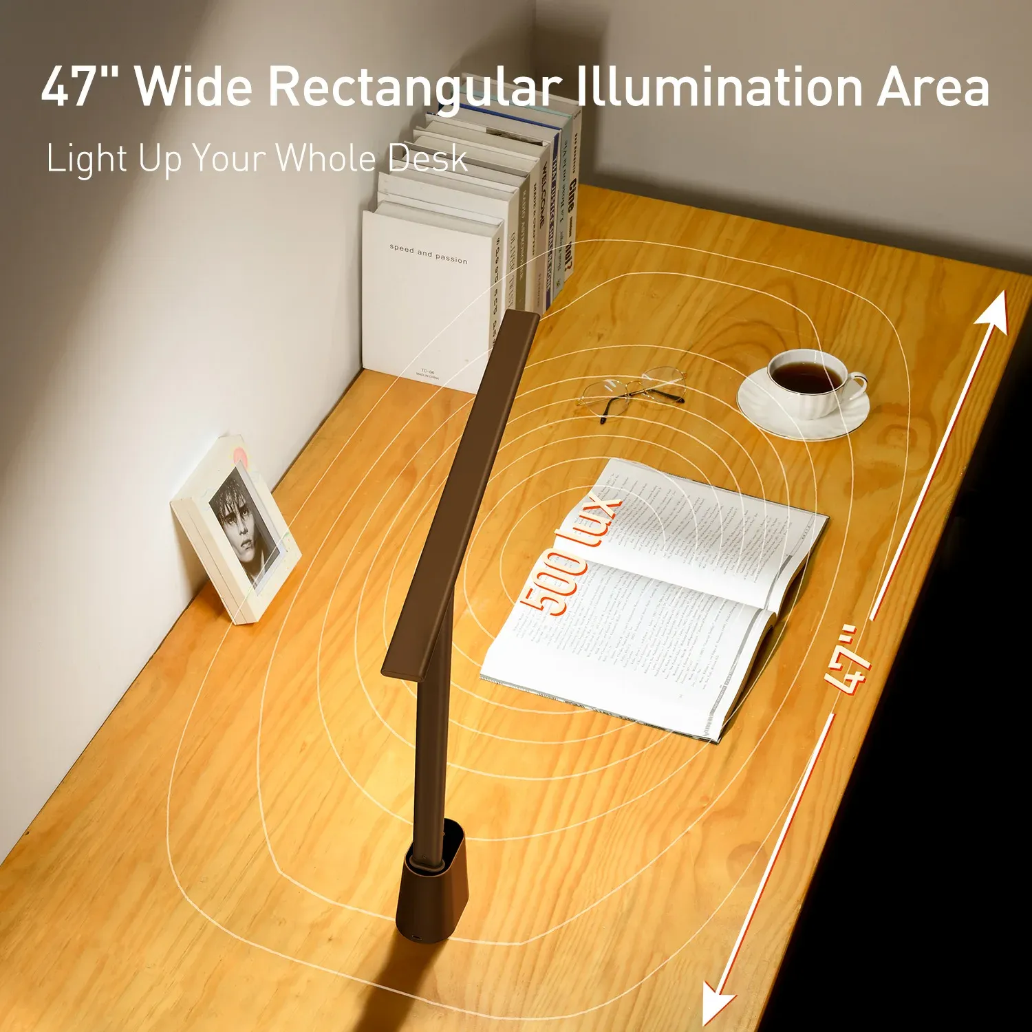 Baseus Lampe de bureau LED à intensité variable, protection des yeux et design pliable 4