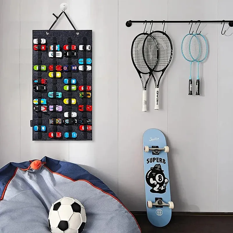 Organisateur mural suspendu pour Hot Wheels, vitrine de rangement à grande capacité pour voitures miniatures, boîte de rangement pour jouets, cadeau pour enfants 3