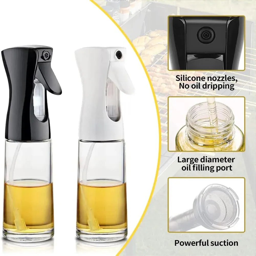 Pulvérisateur d'huile de cuisson réutilisable, bouteille doseuse d'huile d'olive et de vinaigre, qualité alimentaire, accessoires de cuisine 2