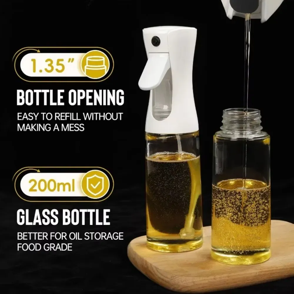 Pulvérisateur d'huile de cuisson réutilisable, bouteille doseuse d'huile d'olive et de vinaigre, qualité alimentaire, accessoires de cuisine 4