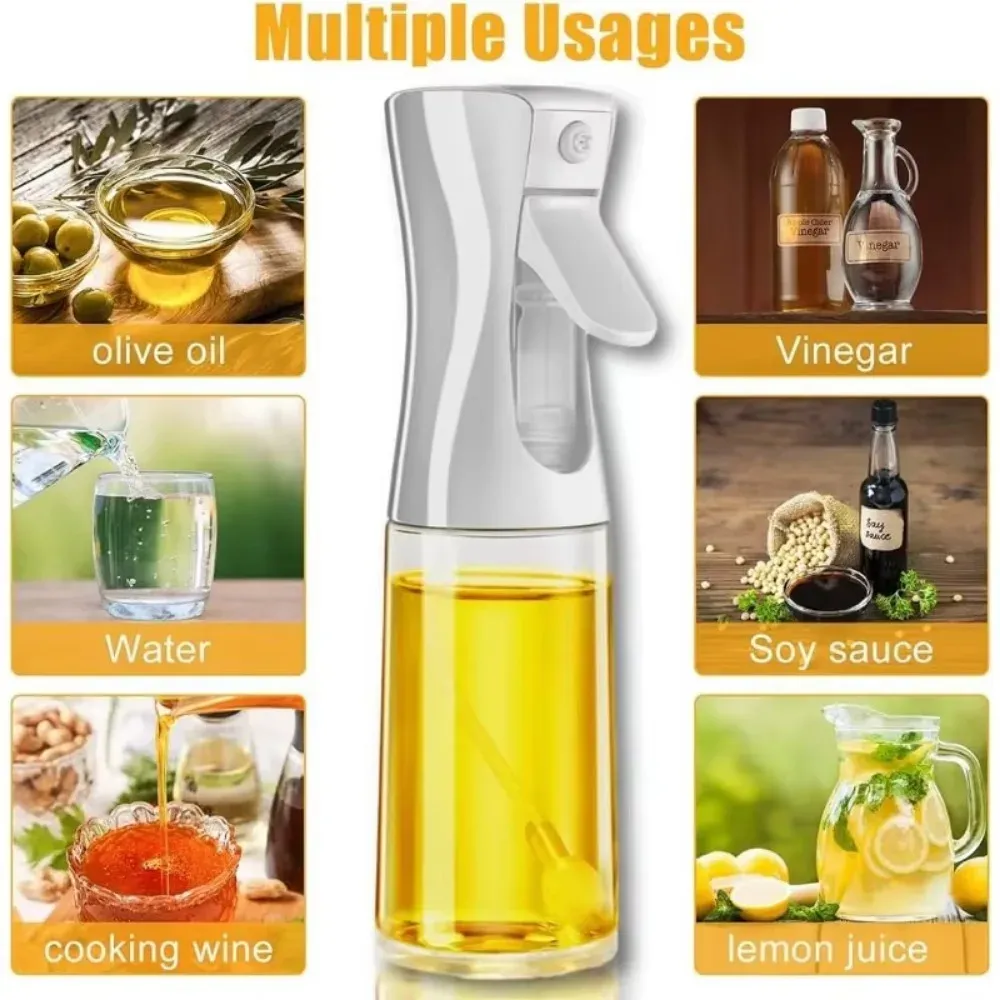 Pulvérisateur d'huile de cuisson réutilisable, bouteille doseuse d'huile d'olive et de vinaigre, qualité alimentaire, accessoires de cuisine 5