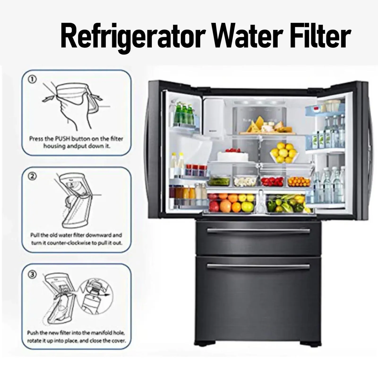 Filtre à eau pour réfrigérateur, installation