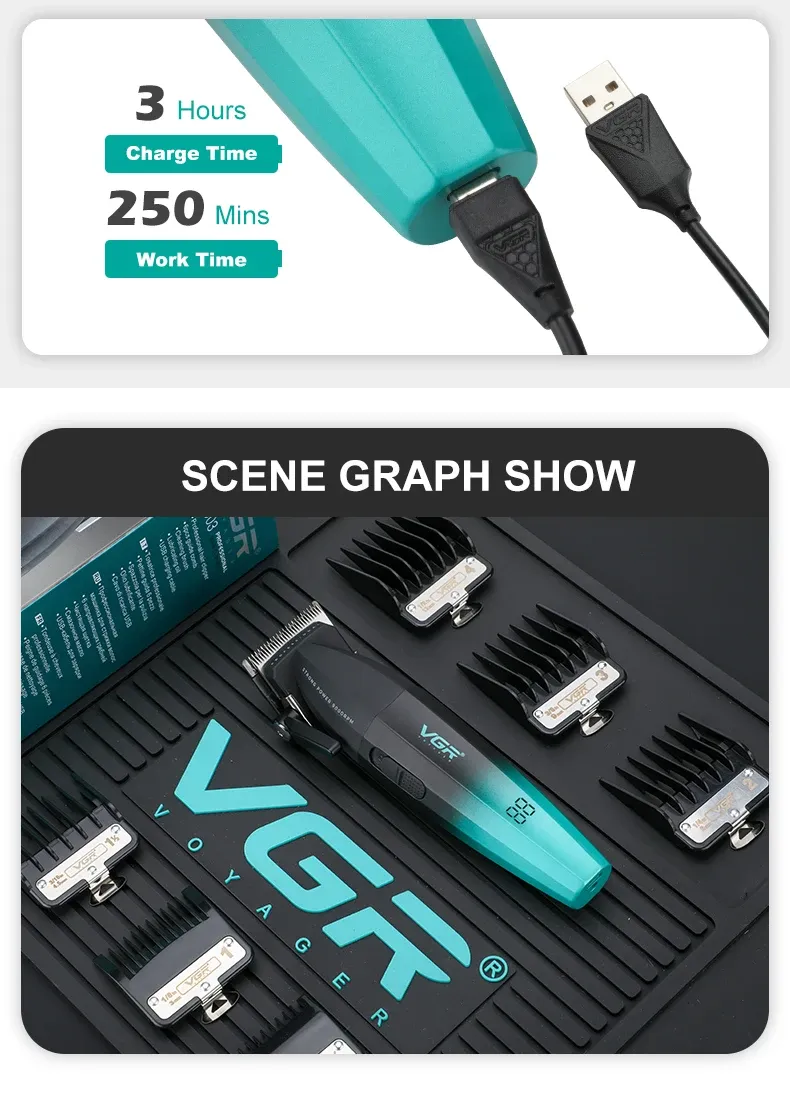 Tondeuse à cheveux VGR V-003 V-906 écran LED