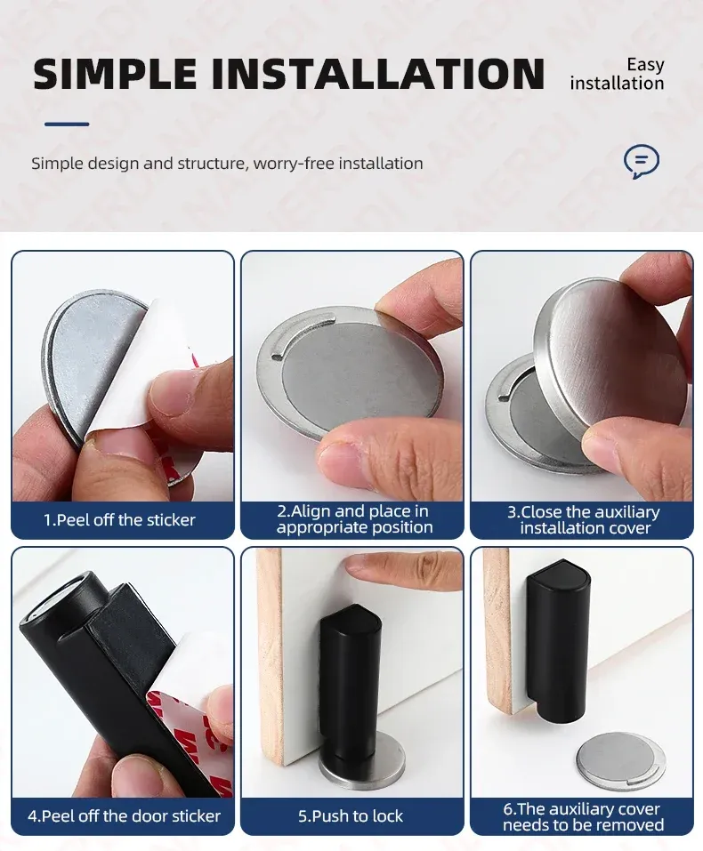 Butée de porte magnétique vue rapprochée dans un salon