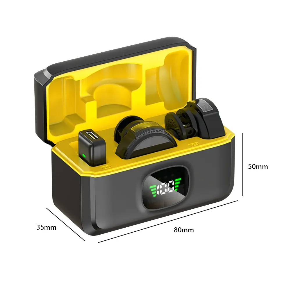 Microphone-cravate sans fil Xiaomi pour iPhone (iOS) et Android, connectique USB-C, enregistrement de jeux en direct et interviews, avec clip magnétique 6