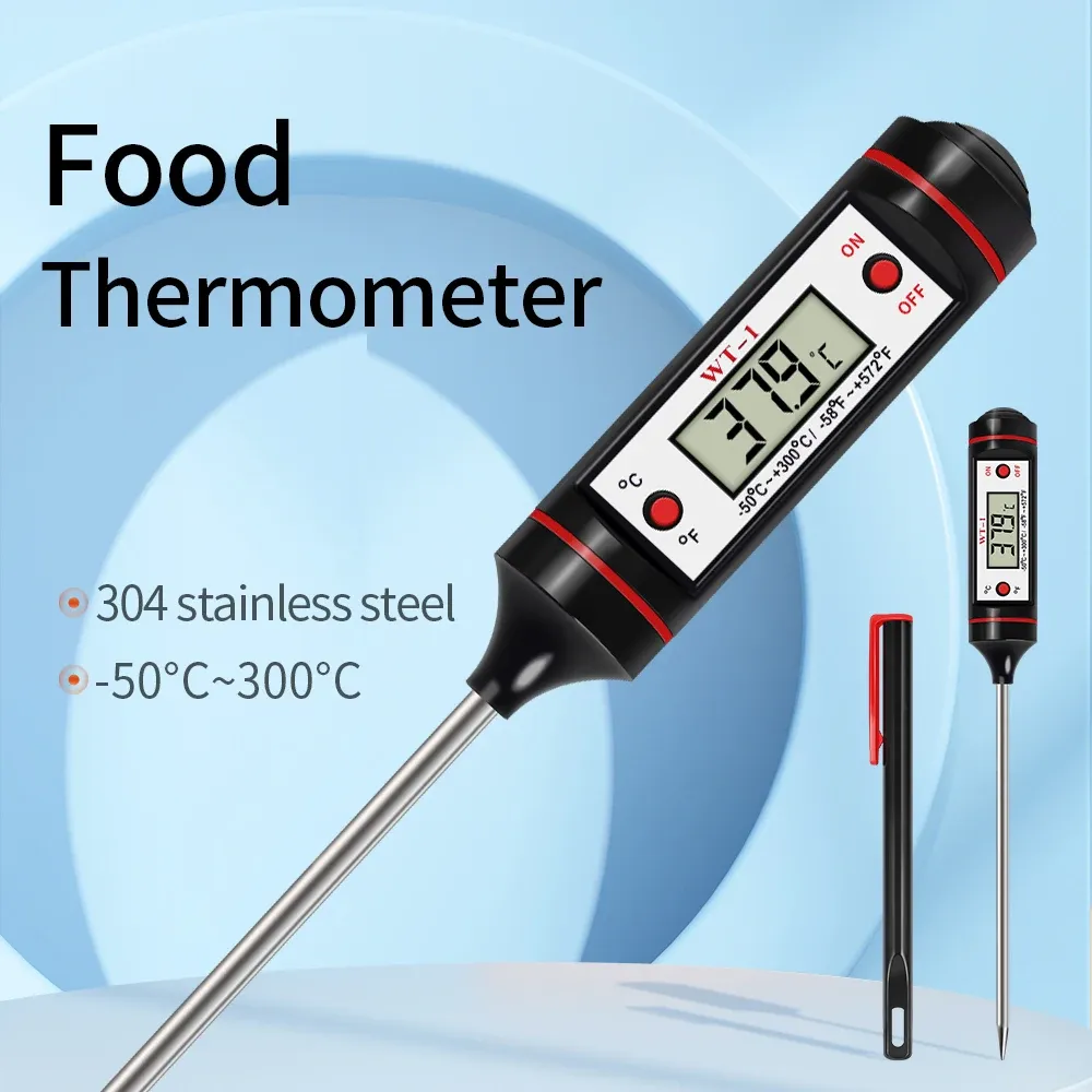 Thermomètre numérique électronique pour aliments, sonde en acier inoxydable 304, idéal pour viande, cuisine et barbecue - Image 1