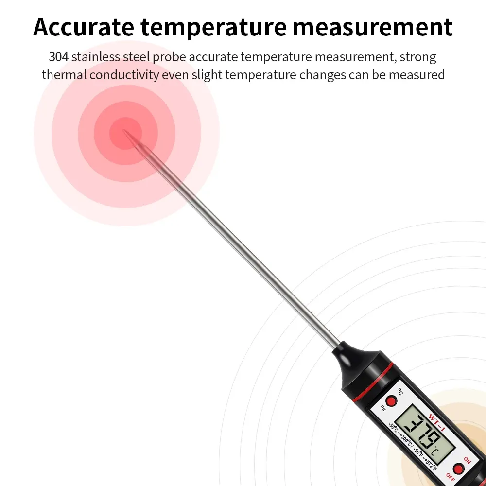 Thermomètre numérique électronique pour aliments, sonde en acier inoxydable 304, idéal pour viande, cuisine et barbecue 4