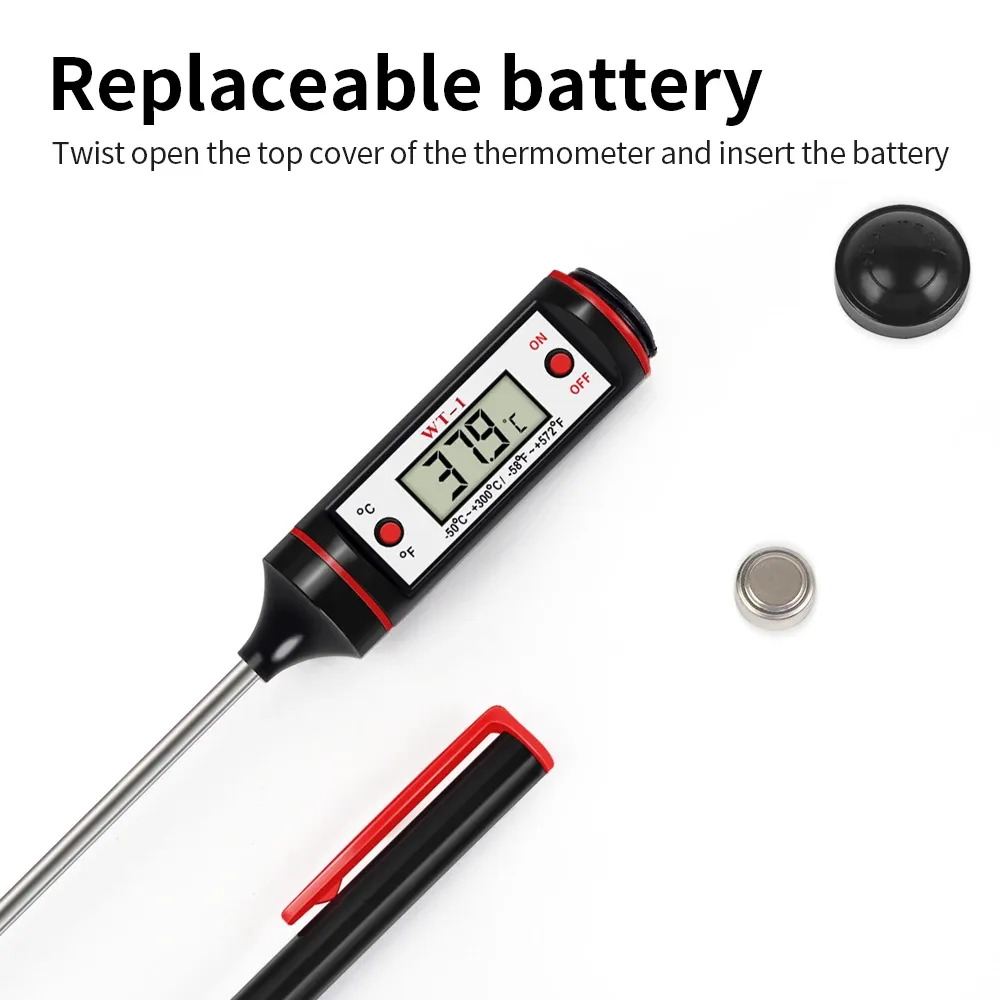 Thermomètre numérique électronique pour aliments, sonde en acier inoxydable 304, idéal pour viande, cuisine et barbecue 6