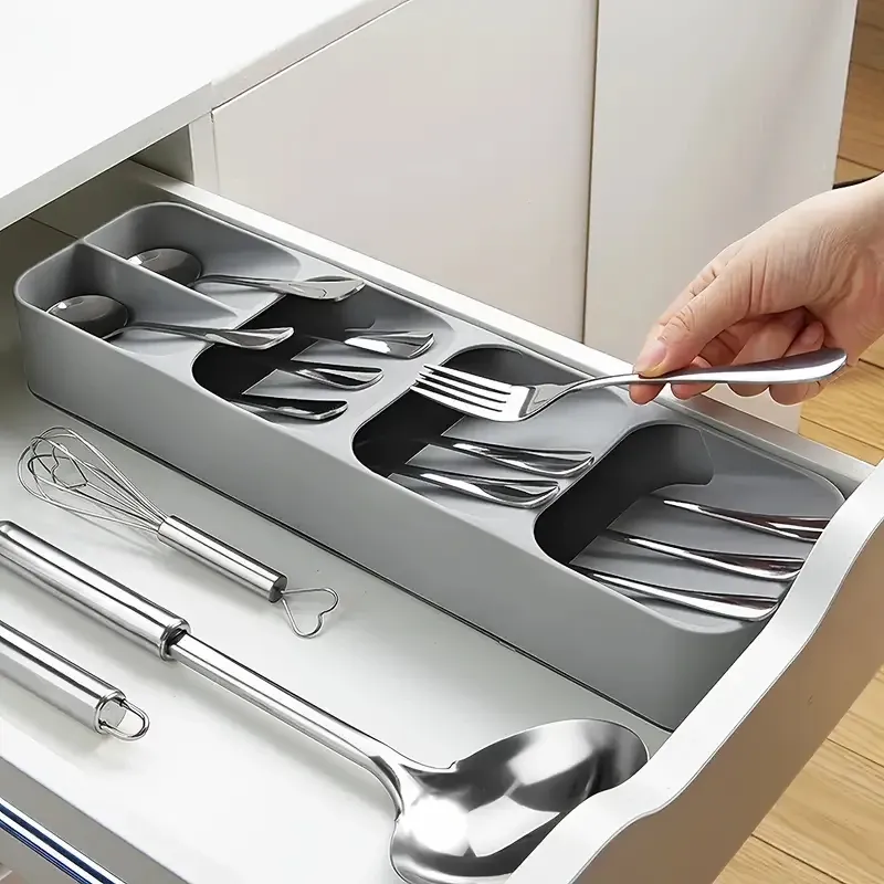 Escalier de rangement à couverts multi-usages, boîtes de rangement compartimentées pour fourchettes et cuillères