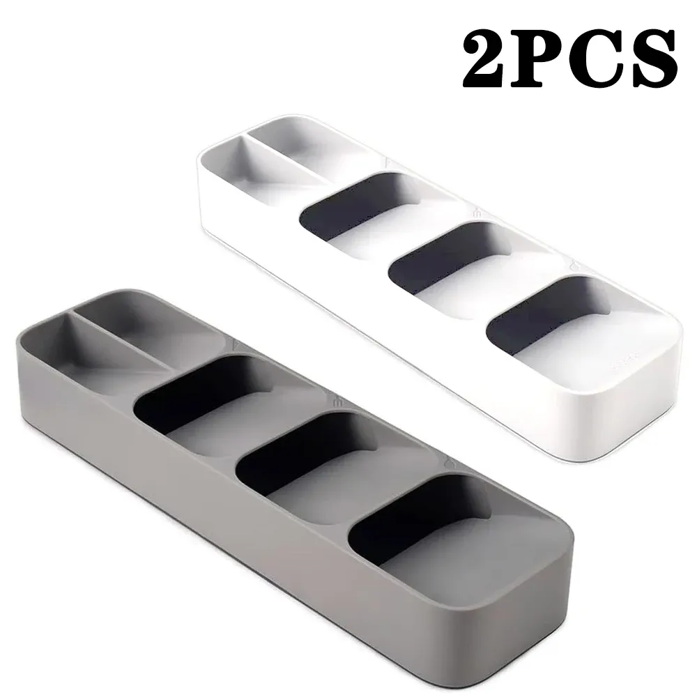 Escalier de rangement à couverts multi-usages, boîtes de rangement compartimentées pour fourchettes et cuillères 7