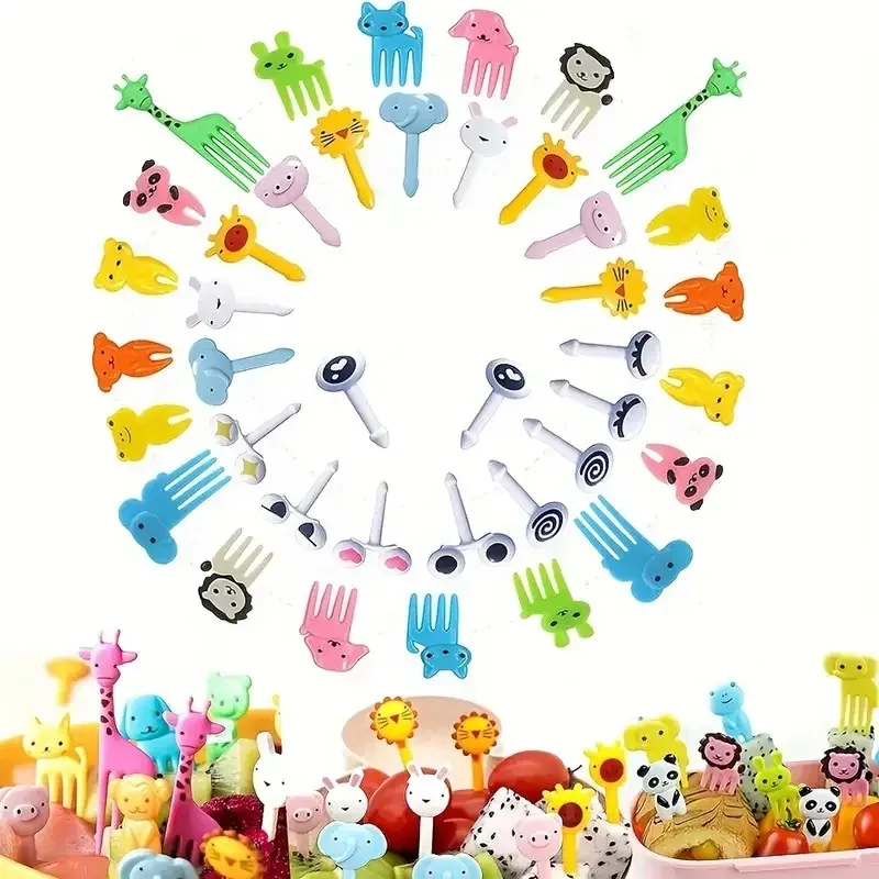 Pics alimentaires animaux assortis pour bento et collations enfants