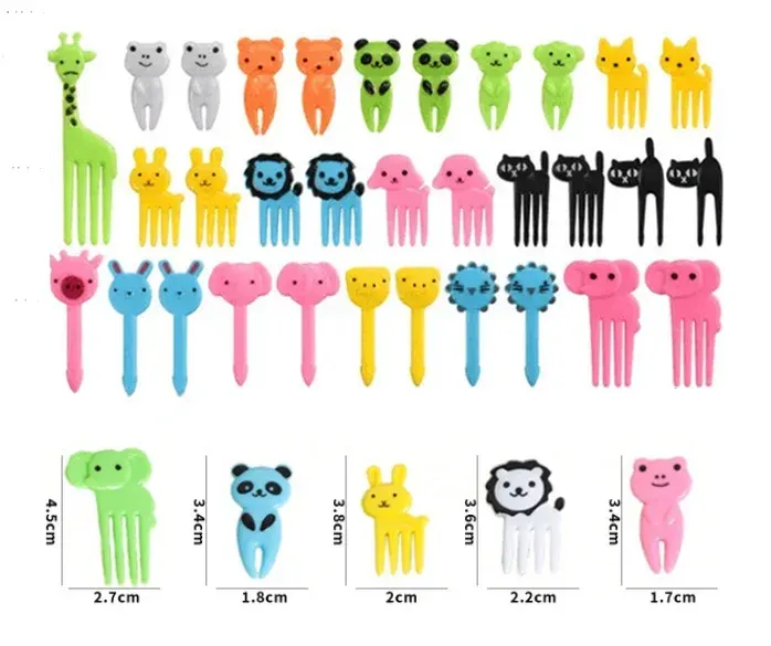 Ensemble de pics alimentaires animaux pour enfants