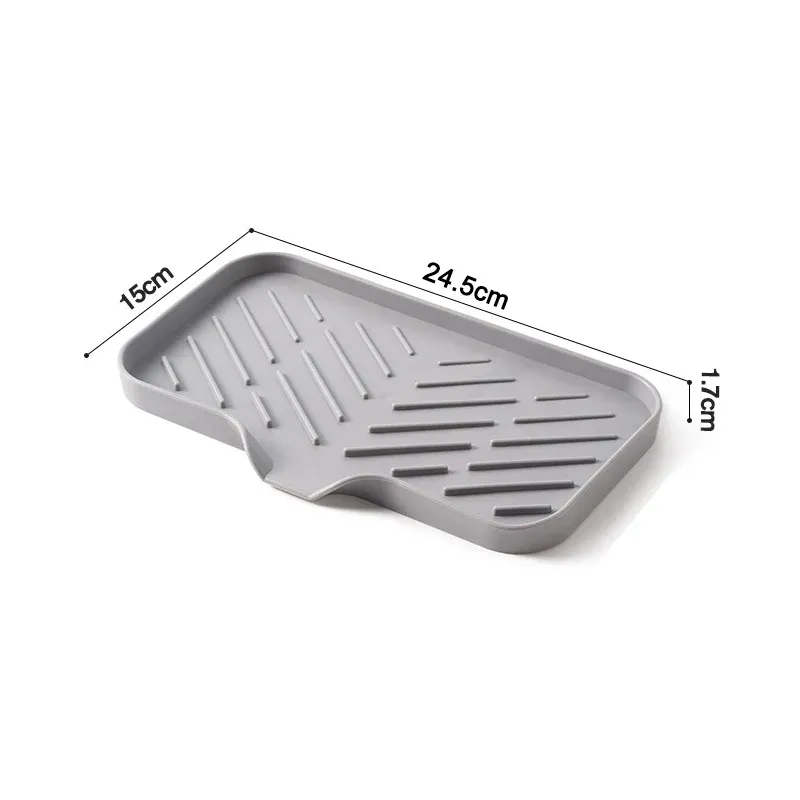 Plateau en silicone pour évier de cuisine avec bonde, porte-éponge et savon, organisateur de comptoir avec brosse à récurer, lot de 2 10