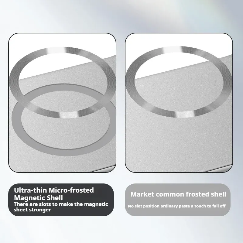Coque magnétique MagSafe ultra-fine en PC à finition métallisée pour iPhone 18, 17, Air, 16, 15, 14, 13, 12, Pro, Pro Max et Plus, design sans cadre 6