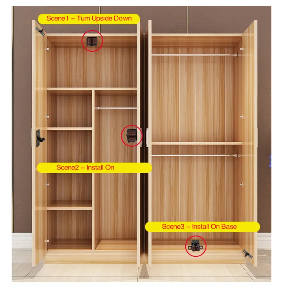 Loquets d'armoire, butée de porte à fermeture en douceur, tampon amortisseur pour quincaillerie de garde-robe, accessoires de meubles 6