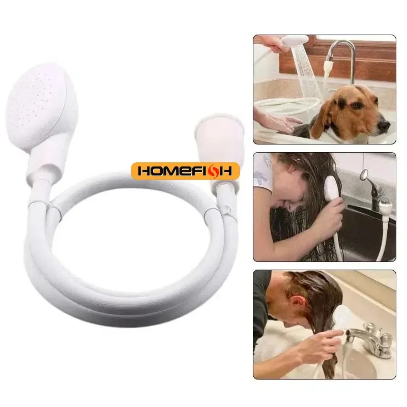 Arroseur de robinet multifonctionnel avec extension de pomme de douche, filtre de vidange et tuyau, pour salle de bain et bain des animaux de compagnie 2