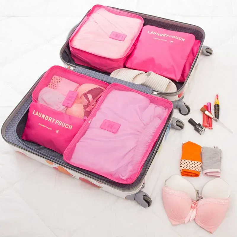 Set de 6 Organisateurs de Voyage Grand Format pour Valise, Rangement Vêtements, Chaussures et Trousse de Maquillage 5
